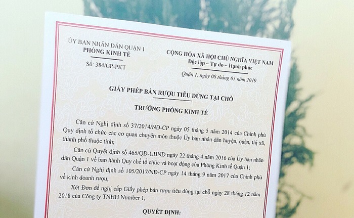 Giấy phép bán rượu