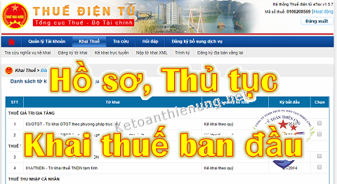 Hồ sơ kê khai thuế