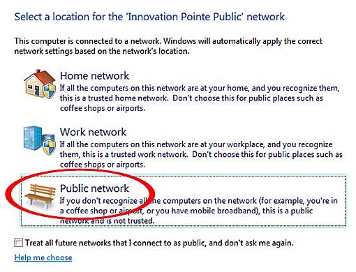 Nên chọn home network hay public network